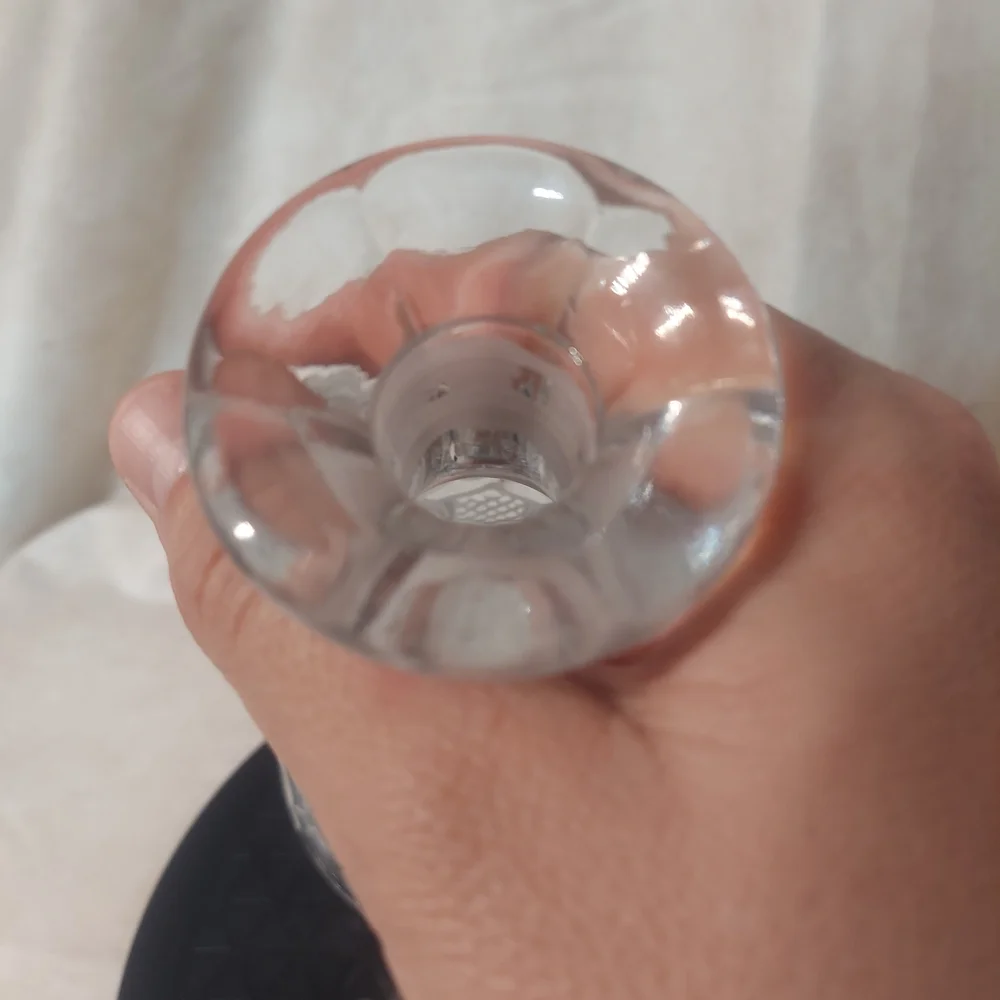 Vintage Bell-Shaped Cut Crystal Decanter with Etched Floral Design & Stopper